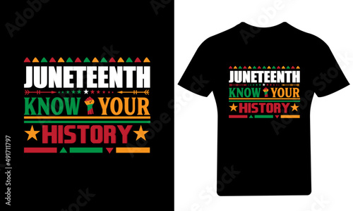 Juneteenth know your history T Shirt Design