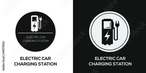Creative (Electric Car Charging Station) Icon, Vector sign.