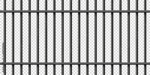 Tela Black realistic metal prison bars