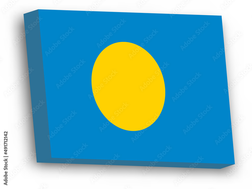 3D vector flag of Palau