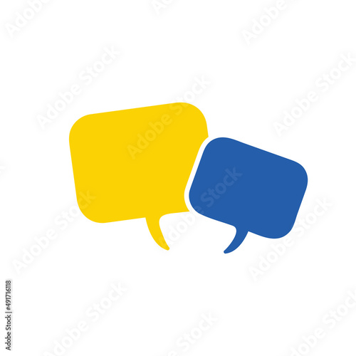 Ukraine talk speech bubble. Abstract languages concept flat illustration. Stock vector illustration isolated on white background.
