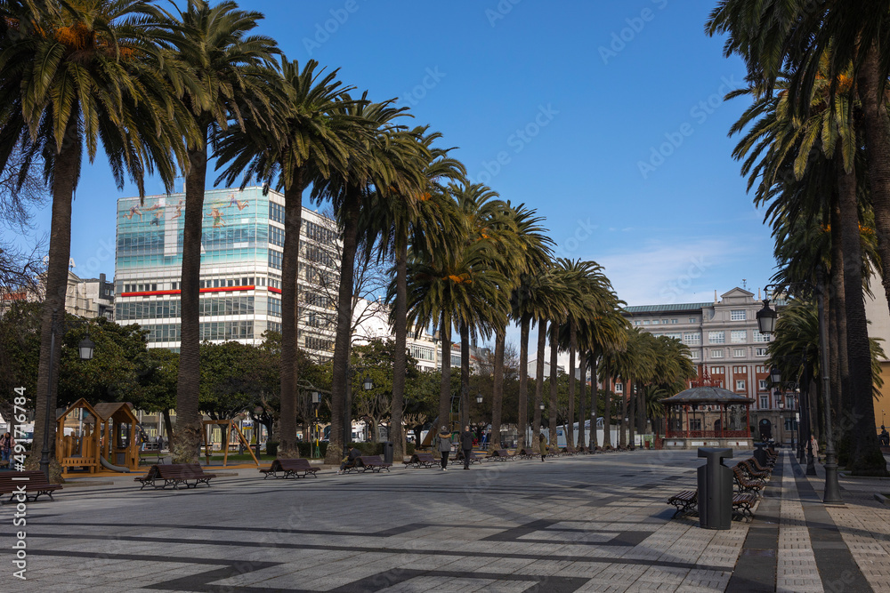 City Park, square with palm trees