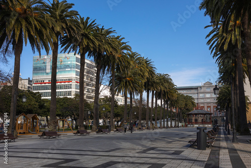 City Park  square with palm trees