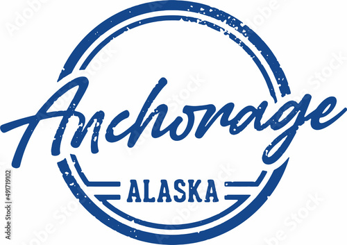 Anchorage Alaska USA City Vintage Stamp