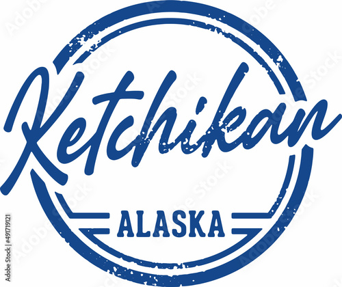 Ketchikan Alaska USA City Vintage Stamp