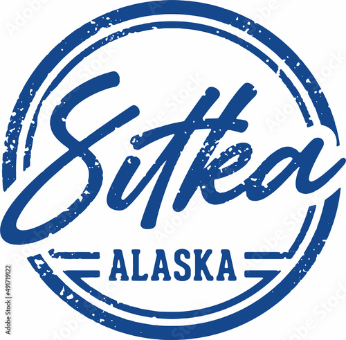 Sitka Alaska USA City Vintage Stamp photo