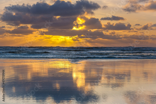 Waves and sunset