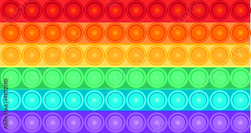 Round Bubbles Popper, Bubble Popper, Pop It Toy, Rainbow Toy, Anxiety Bubble Popper, Vector Illustration Background