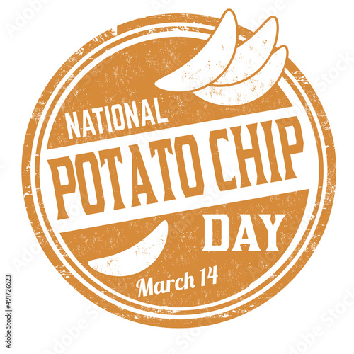 National potato chips day grunge rubber stamp