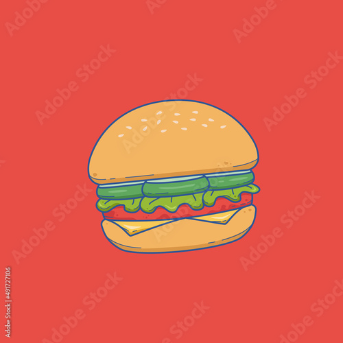 Wallpaper Mural Hamburger burger fast food illustration vector Torontodigital.ca