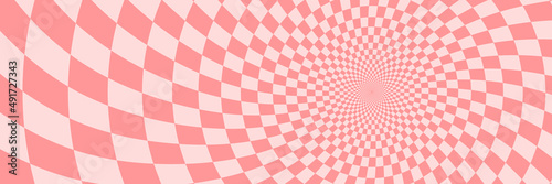 Vector abstract background. Simple illustration with optical illusion, op art. Long horizontal banner.