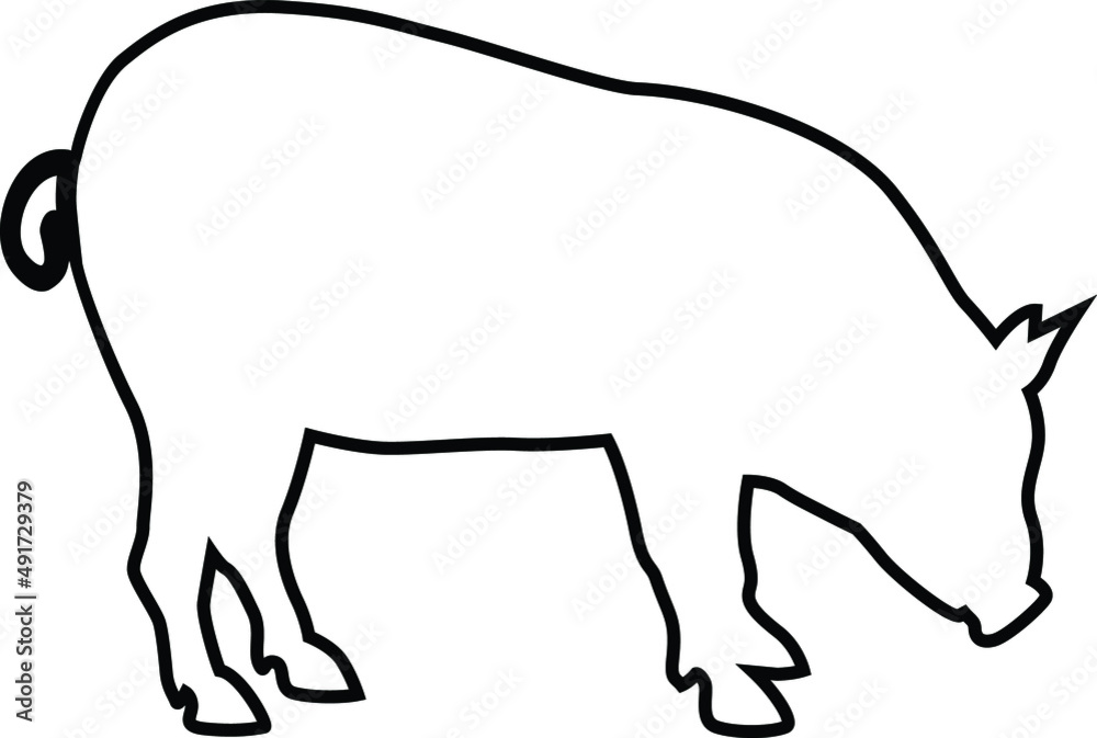 Pig outline vector icon design
