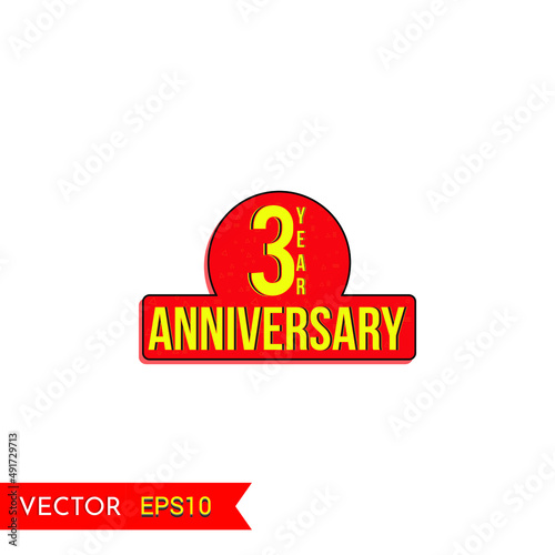 3 years anniversary vector icon, 3rd year anniversary vector label,Creative celebration views typography design badges.abstract promotion graphic elements vector illustration.