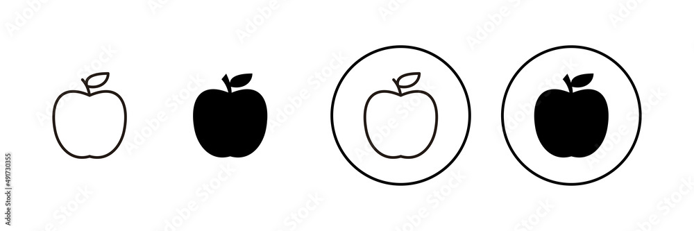 Apple icons set. Apple sign and symbols for web design. Apple icons set. Apple sign and symbols for web design.