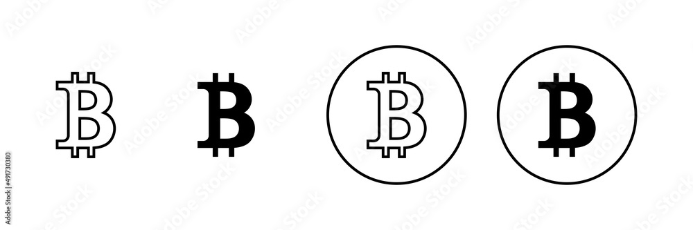 Bitcoin icons set. bitcoin sign and symbol. payment symbol. cryptocurrency logo Bitcoin icons set. bitcoin sign and symbol. payment symbol. cryptocurrency logo