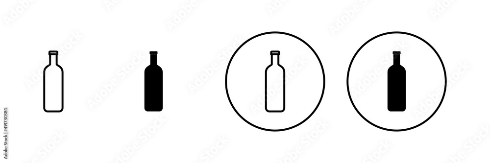 Bottle icons set. bottle sign and symbol
