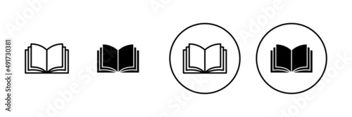 Book icons set. open book sign and symbol. ebook icon