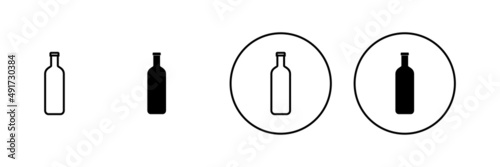 Bottle icons set. bottle sign and symbol