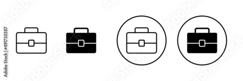 Briefcase icons set. suitcase sign and symbol. luggage symbol.