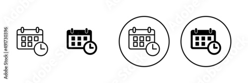 Calendar icons set. Calender sign and symbol. Schedule icon symbol