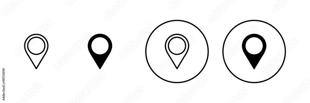 Pin icons set. Location sign and symbol. destination icon. map pin Pin icons set. Location sign and symbol. destination icon. map pin