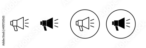 Megaphone icons set. Loudspeaker sign and symbol
