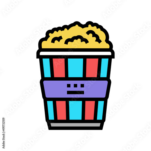 popcorn food color icon vector. popcorn food sign. isolated symbol illustration