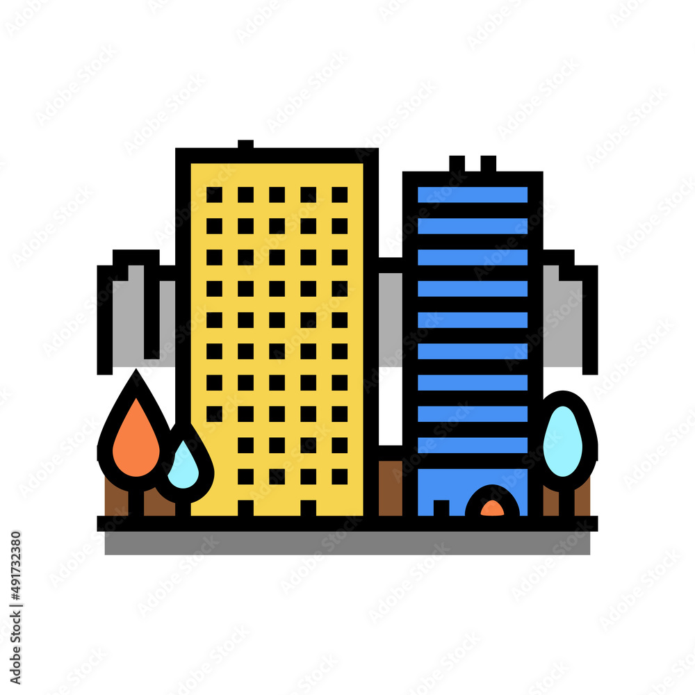 Fototapeta premium real estate house color icon vector. real estate house sign. isolated symbol illustration