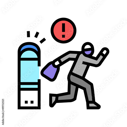 Fotografi shoplifting crime color icon vector