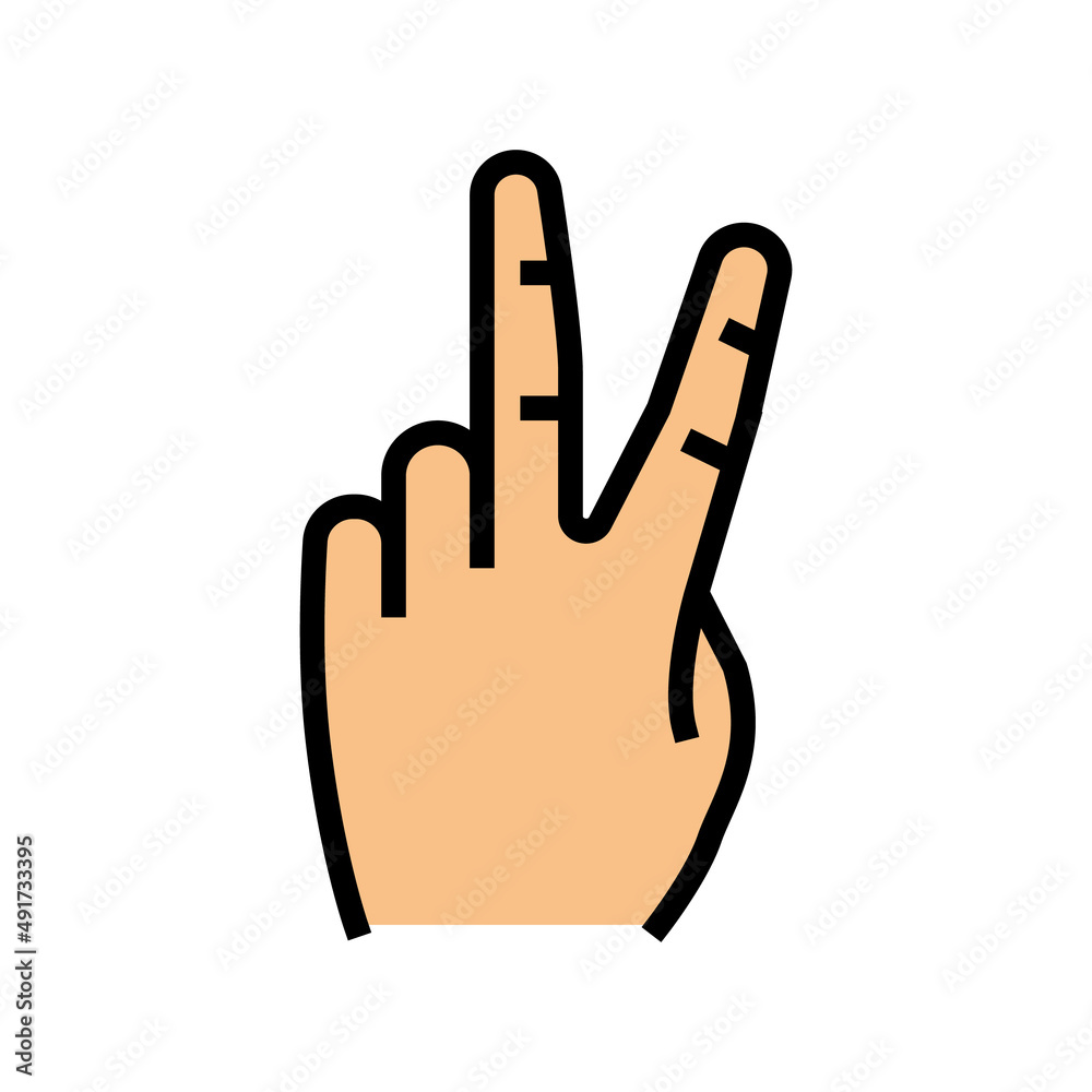 Fototapeta premium victory hand gesture color icon vector. victory hand gesture sign. isolated symbol illustration