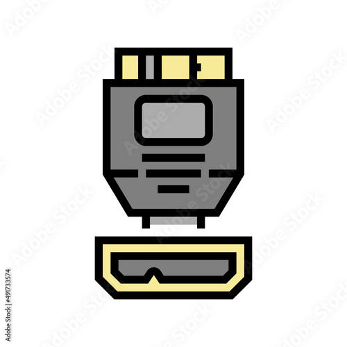 usb micro b color icon vector. usb micro b sign. isolated symbol illustration