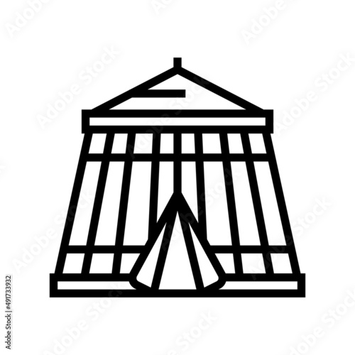 circus in amusement park line icon vector. circus in amusement park sign. isolated contour symbol black illustration