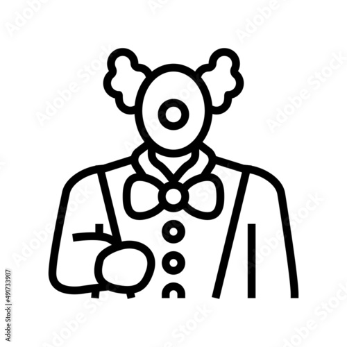 clown amusement park worker line icon vector. clown amusement park worker sign. isolated contour symbol black illustration