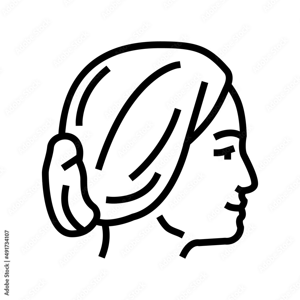 face female line icon vector. face female sign. isolated contour symbol black illustration face female line icon vector. face female sign. isolated contour symbol black illustration