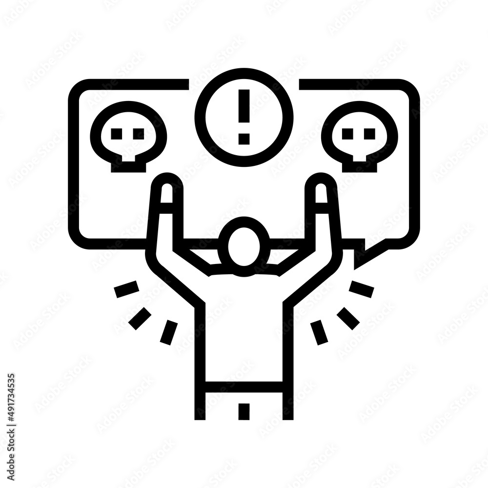 hate crimes line icon vector. hate crimes sign. isolated contour symbol black illustration hate crimes line icon vector. hate crimes sign. isolated contour symbol black illustration