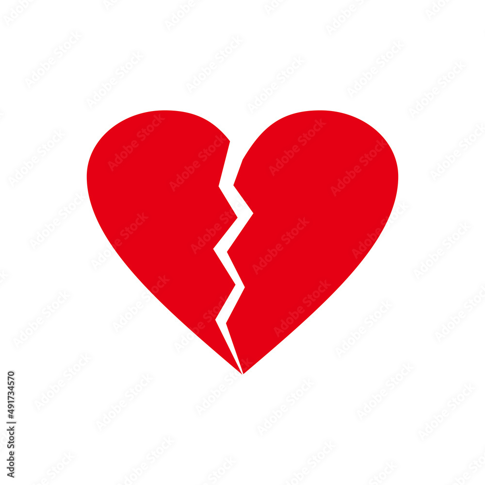 broken heart icon vector on white background broken heart icon vector on white background