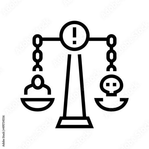 crimes against morality line icon vector. crimes against morality sign. isolated contour symbol black illustration