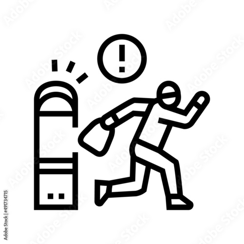 shoplifting crime line icon vector. shoplifting crime sign. isolated contour symbol black illustration