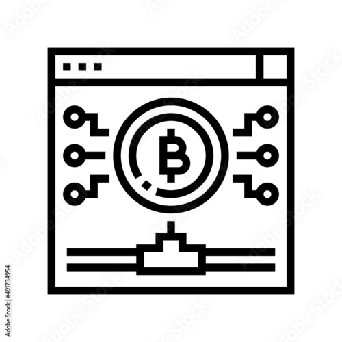 digital token line icon vector. digital token sign. isolated contour symbol black illustration