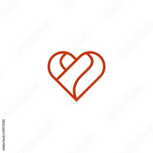 heart logo with  line art inspiration