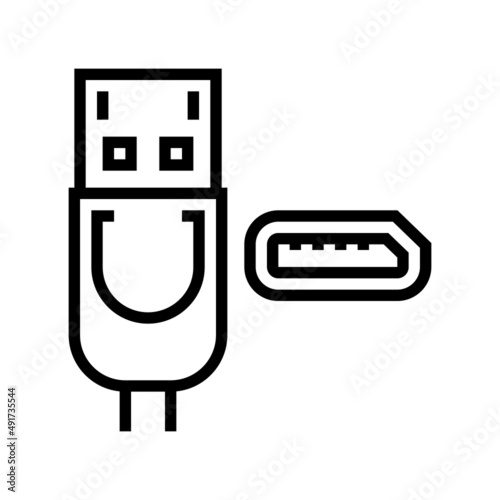 dp displayport line icon vector. dp displayport sign. isolated contour symbol black illustration