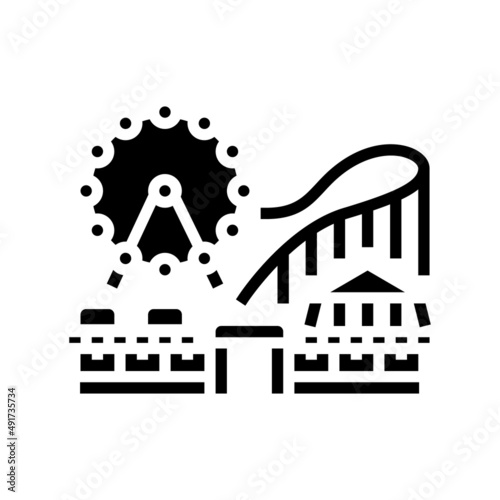amusement park glyph icon vector. amusement park sign. isolated contour symbol black illustration