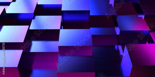 Cube block box square triangular polygon glass diamond crystal purple violet abstract vintage retro color decoration ornament symbol technology digital futuristic cyber innovative business.3d render