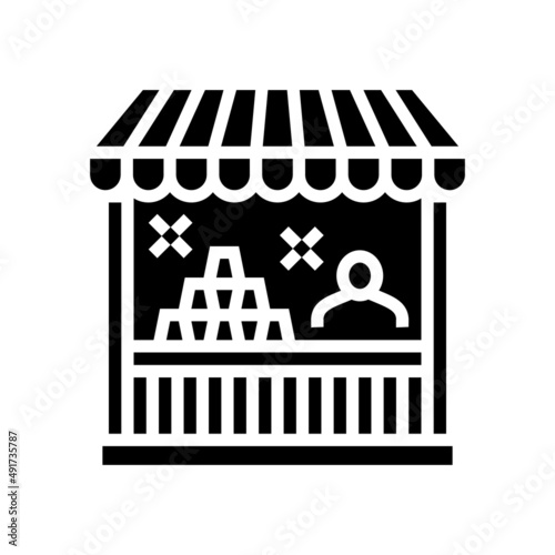 tent amusement park glyph icon vector. tent amusement park sign. isolated contour symbol black illustration