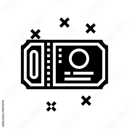ticket amusement park glyph icon vector. ticket amusement park sign. isolated contour symbol black illustration