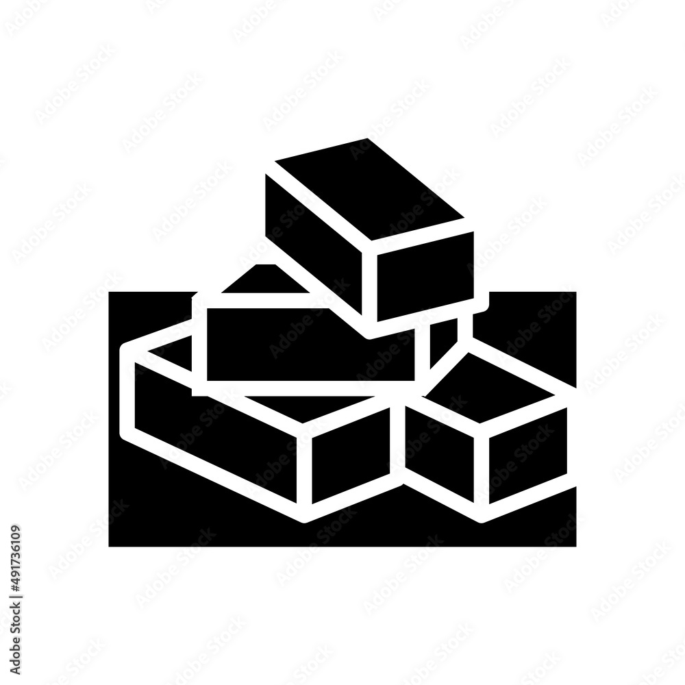 brick for building glyph icon vector. brick for building sign. isolated contour symbol black illustration brick for building glyph icon vector. brick for building sign. isolated contour symbol black illustration