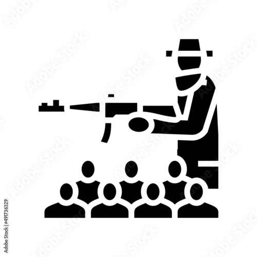 organized crime glyph icon vector. organized crime sign. isolated contour symbol black illustration