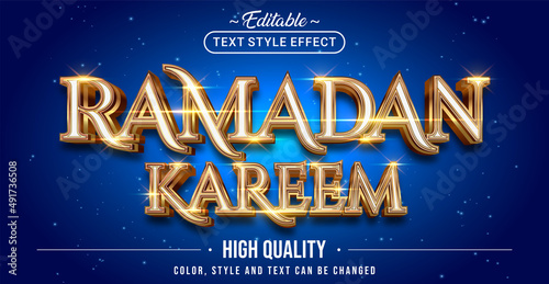 Editable text style effect - Ramadan Kareem text style theme.