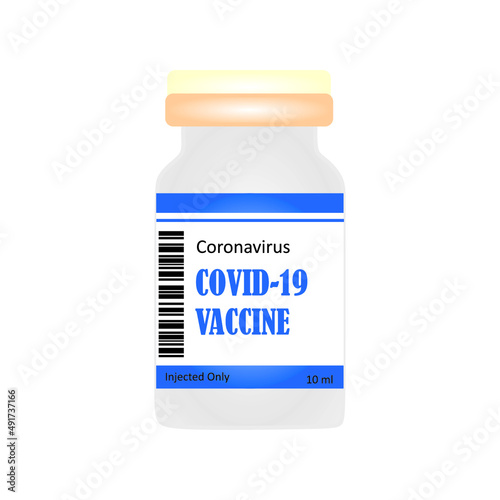 coronavirus vaccine bottle isolated on white background