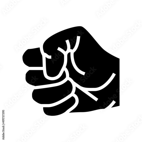fist hand gesture glyph icon vector. fist hand gesture sign. isolated contour symbol black illustration